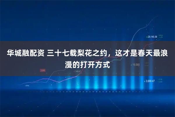 华城融配资 三十七载梨花之约,这才是春天最浪漫的打开方式